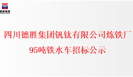 四川德勝集團釩鈦有限公司煉鐵廠95噸鐵水車招標(biāo)公示